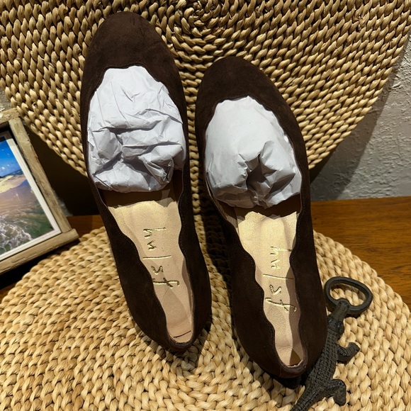 French Sole fs/ny Jigsaw Brown Suede Ballet Flats, Size 8.5 B Orig $220 - Picture 3 of 12